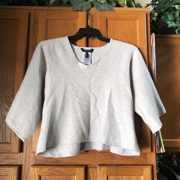 BCBGMAXAZRIA Masha Knit Kimono Merino Wool Blend Oversized V-Neck Sweater - XS - Picture 2 of 15